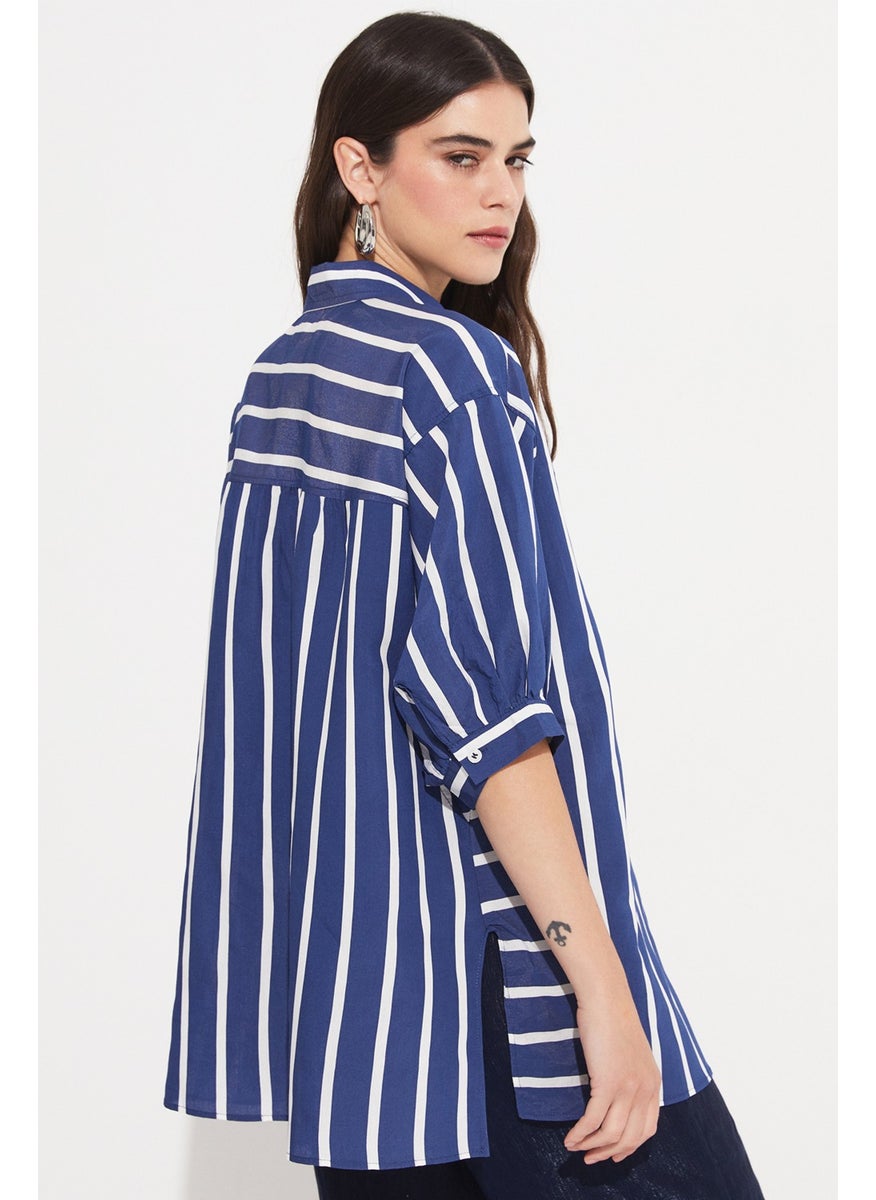 Women's Viscose Blend Striped Shirt