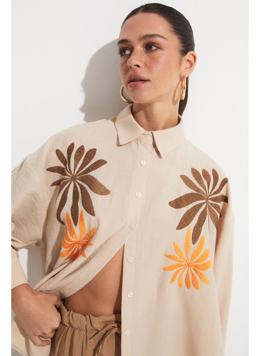 Embroidered Detailed Loose Cut Shirt