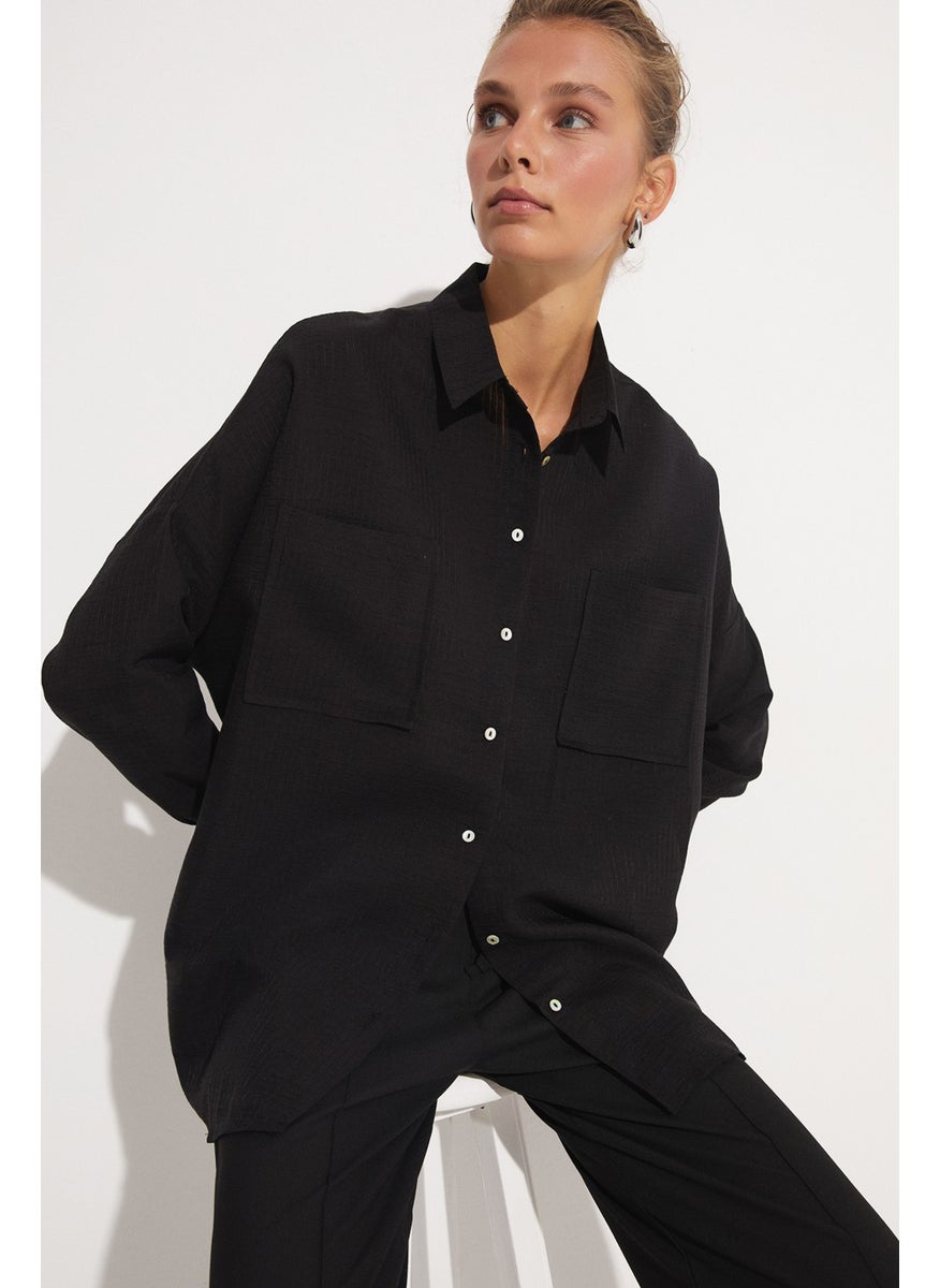 Women's Exclusive Boyfriend/Wide Fit Tencel Blend Shirt