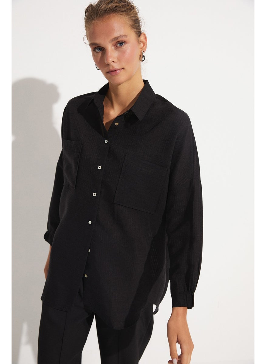 Women's Exclusive Boyfriend/Wide Fit Tencel Blend Shirt