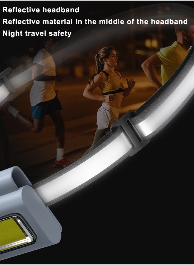 LED multifunctional magnetic charging light, clothes clip running light, silicone night fishing strong light headlight