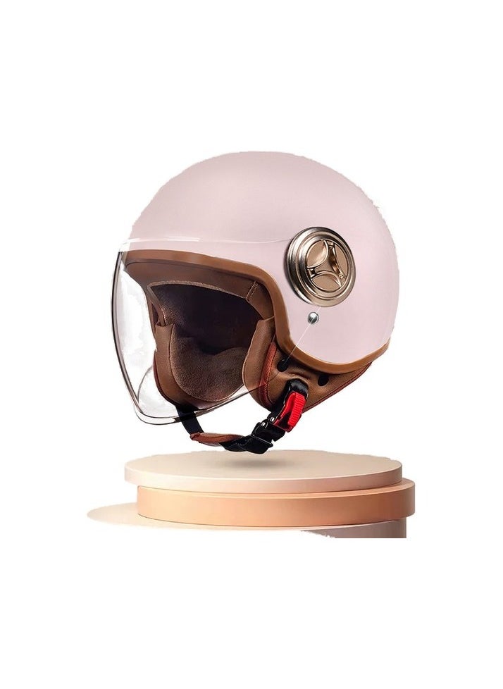 3C certified female male open motorcycle helmet - pink Colour:Pink Body:54 - 61 cm