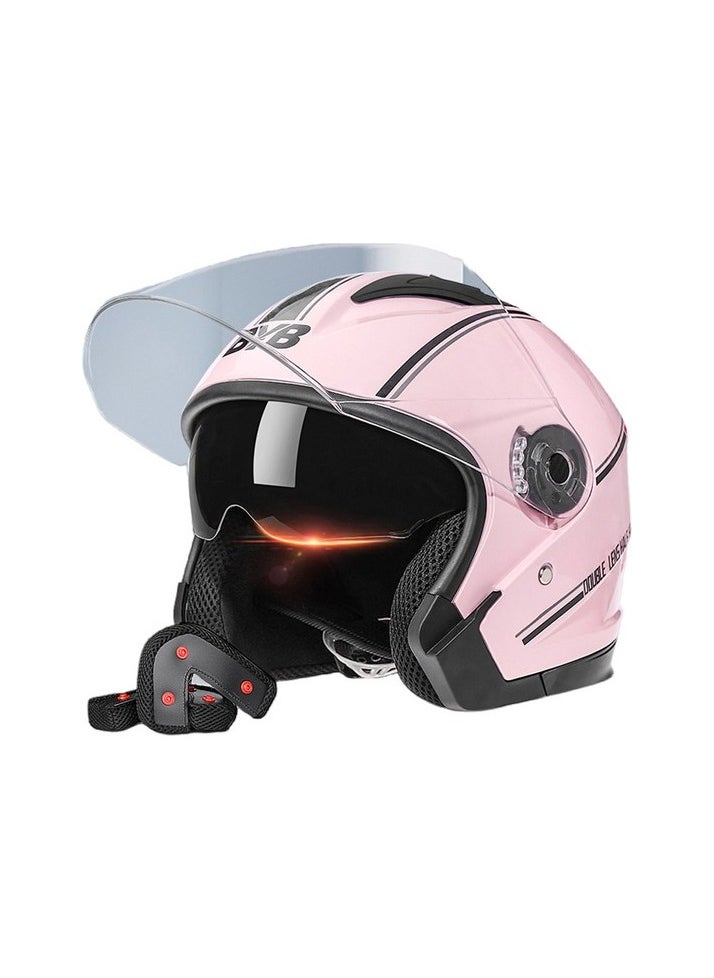 Sunlined closed motorcycle helmet Colour:Pink Body:M