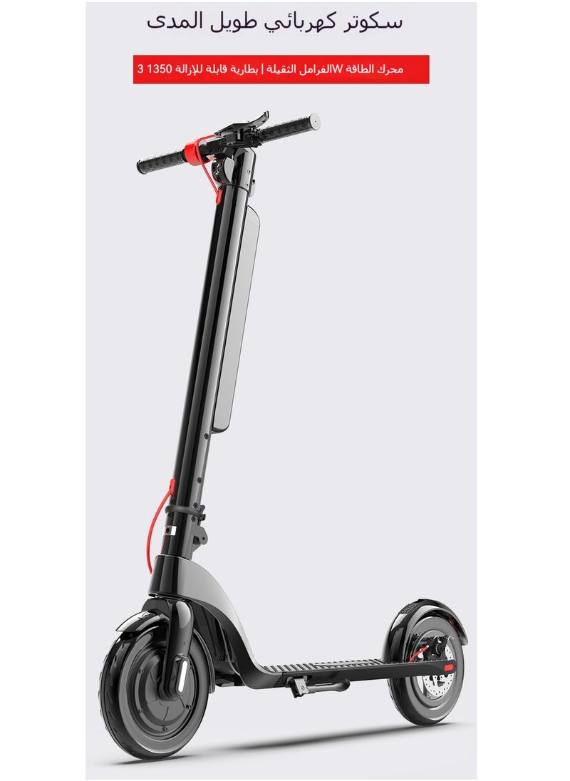 Electric Scooter, 10-Inch Foldable Aluminum Alloy Lithium Battery Commuter Scooter for Adults