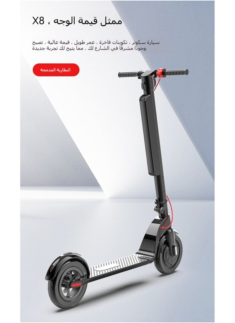 Electric Scooter, 10-Inch Foldable Aluminum Alloy Lithium Battery Commuter Scooter for Adults