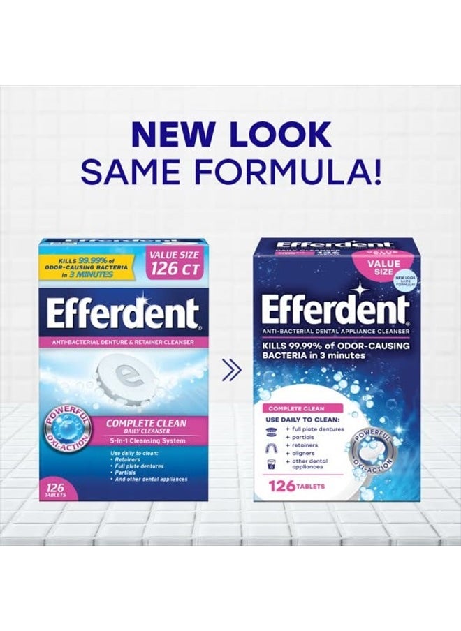 Efferdent Original Anti-Bacterial Denture Cleanser Tablets 126 ea (Pack of 3)