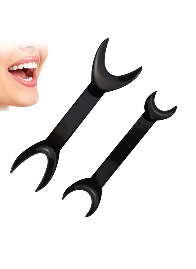 8 Pack Black T-Shape Intraoral Cheek Lip Retractor, 4 Large Size+4 Small Size Double Head Mouth Opener for Teeth Whitening Retractor, Dental Orthodontic Oral Care Tool