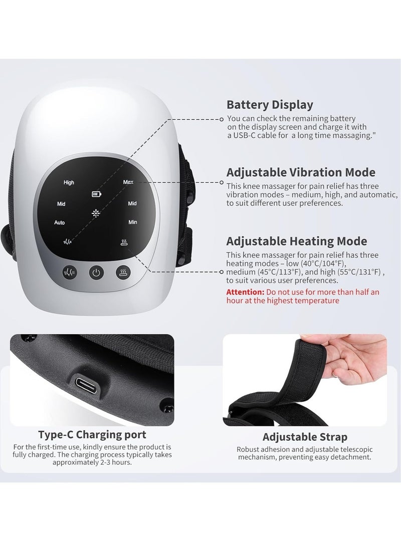 NEW Portable Knee Massager with Heat & Vibration – Smart Hot Compress, LED Screen, Infrared Laser Therapy for Joint Pain & Stiffness Relief