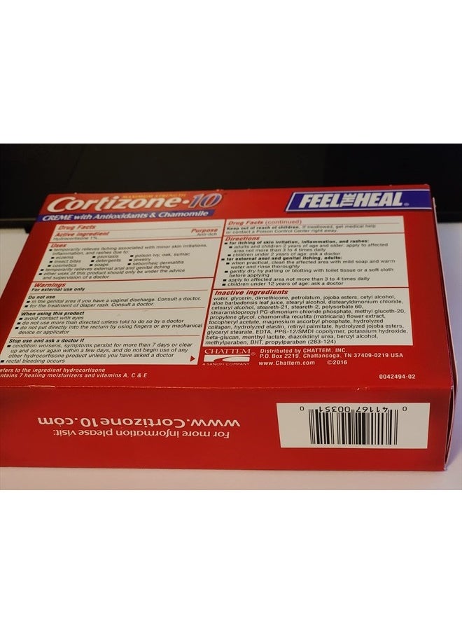 cortizone 10 Maximum Strenght Intensive Healing 1% hydrocortisone Anti Itch Cream Two 20z Tubes, Total 4 oz