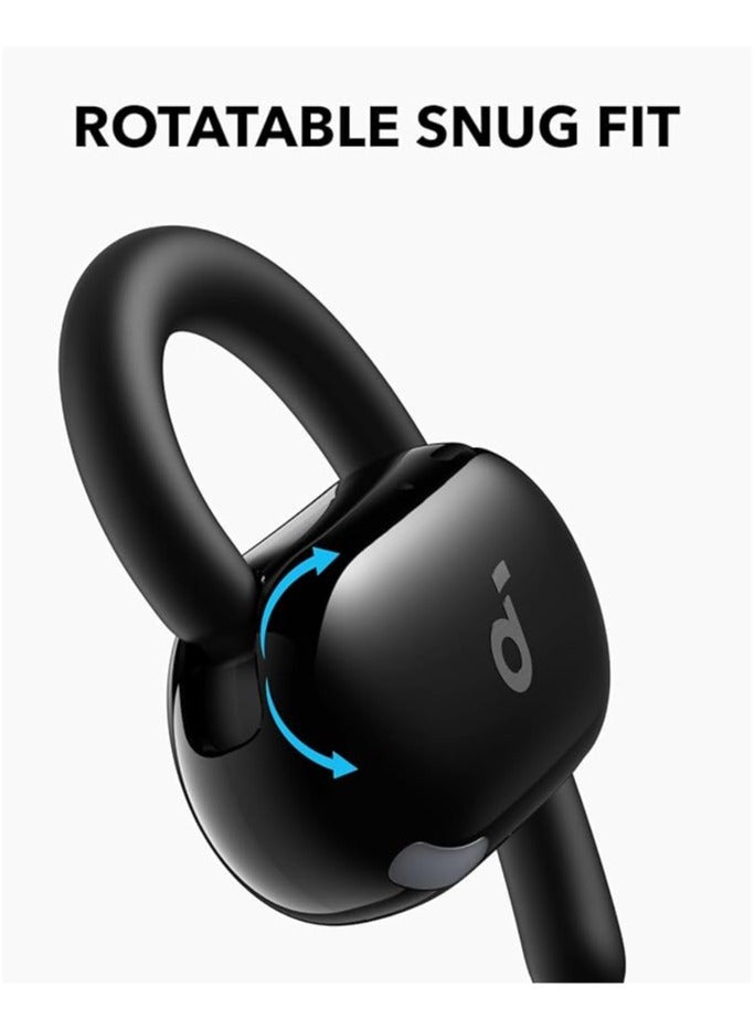 V20i by Anker Open-Ear Headphones, Adjustable Ear Hooks, Ultra-Comfort, Snug Fit, Deep Bass, Clear Calls, IP55, LED Lights, 36H Playtime, Bluetooth 5.4 Earbuds, Multipoint Connection Black