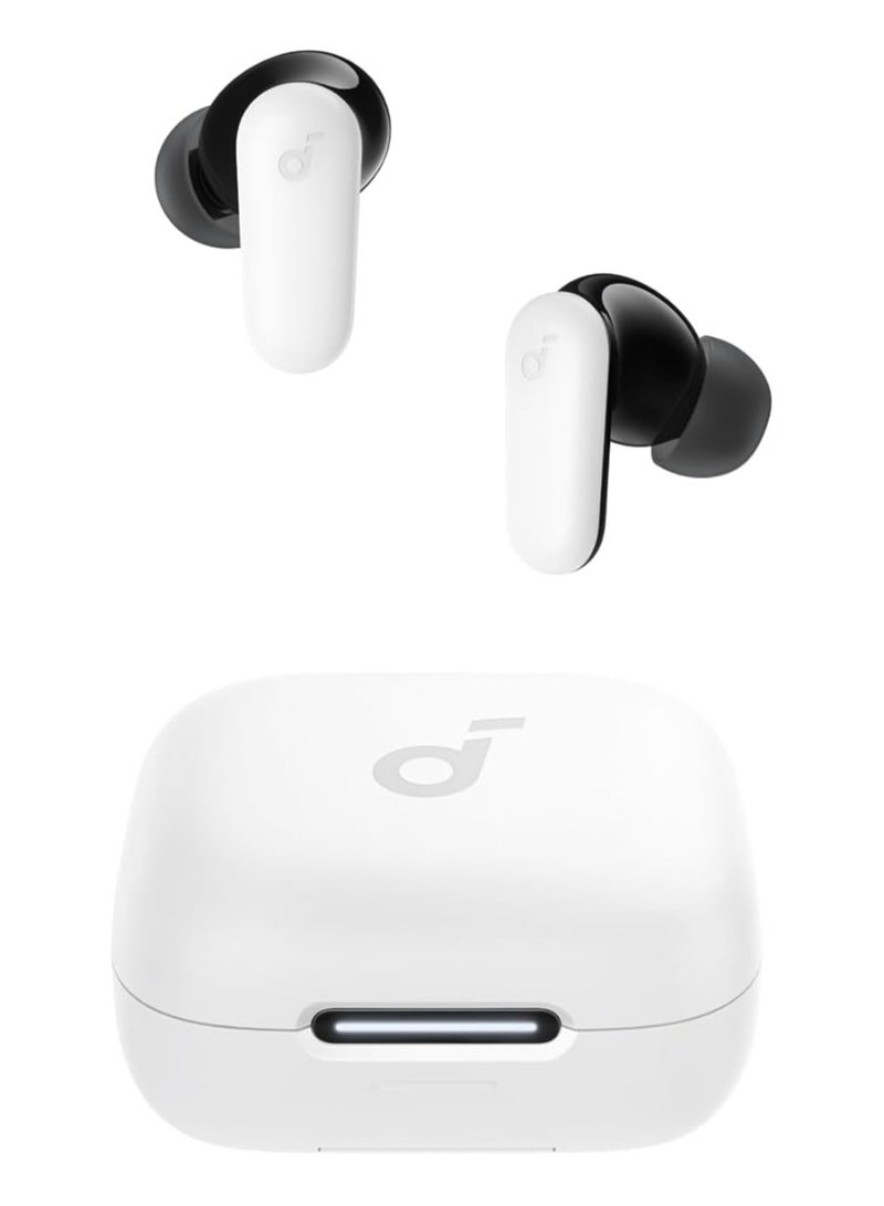 P30i by Anker Noise Cancelling Earbuds, Strong and Smart Noise Cancelling, Powerful Bass, 45H Playtime, 2-in-1 Case and Phone Stand, IP54, Wireless Earbuds, Bluetooth 5.4, App Control White