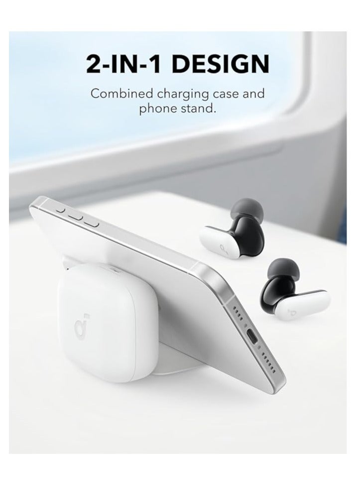 P30i by Anker Noise Cancelling Earbuds, Strong and Smart Noise Cancelling, Powerful Bass, 45H Playtime, 2-in-1 Case and Phone Stand, IP54, Wireless Earbuds, Bluetooth 5.4, App Control White