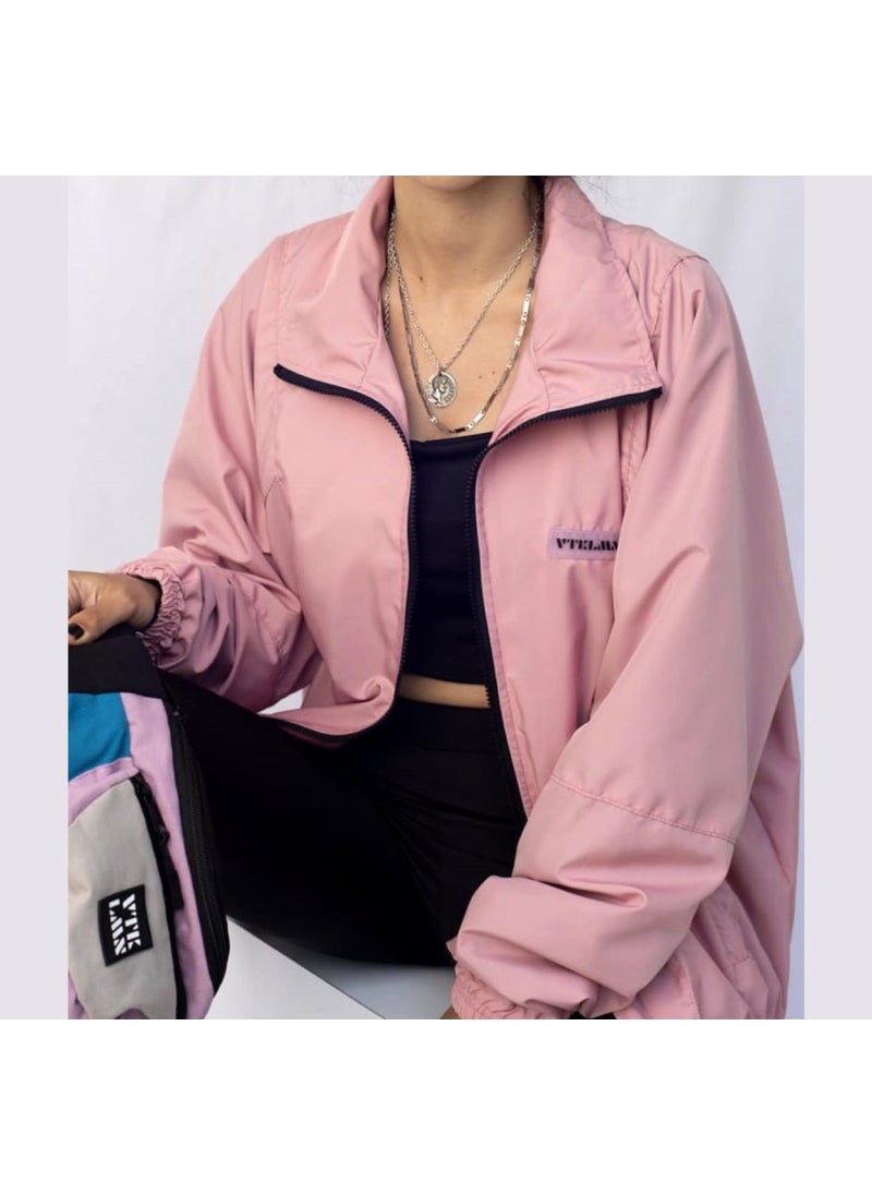 Women's Men's Pink Colored Bomber Jacket