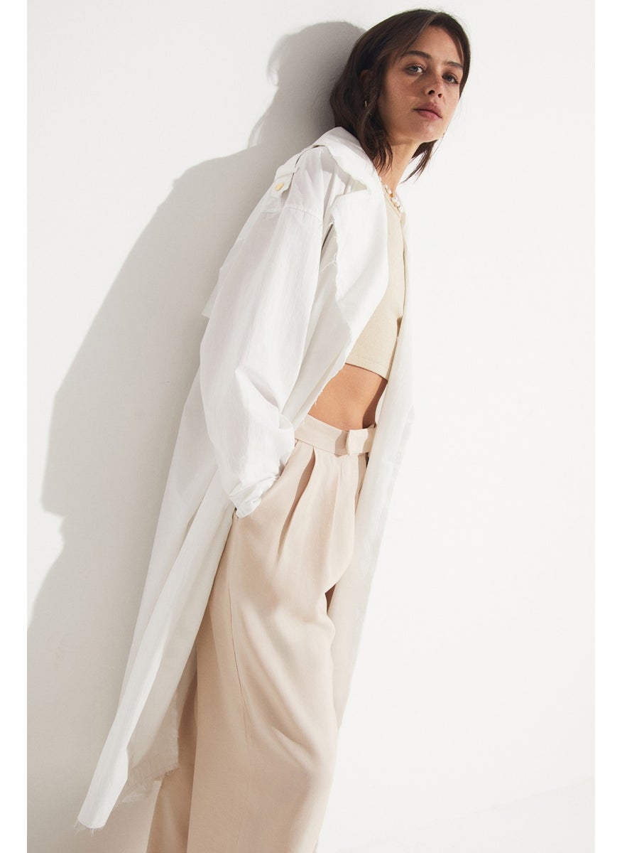 Tie Detail Trench Coat