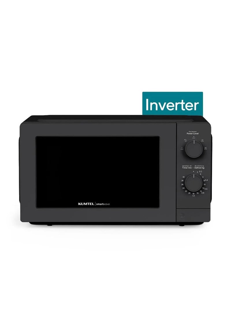 HMIN-05 700W Inverter Microwave Oven - Black | 20L Capacity, 2-Year Warranty, Efficient Cooking