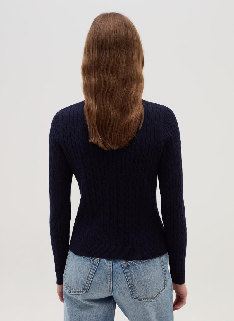 Cardigan with cable-knit design