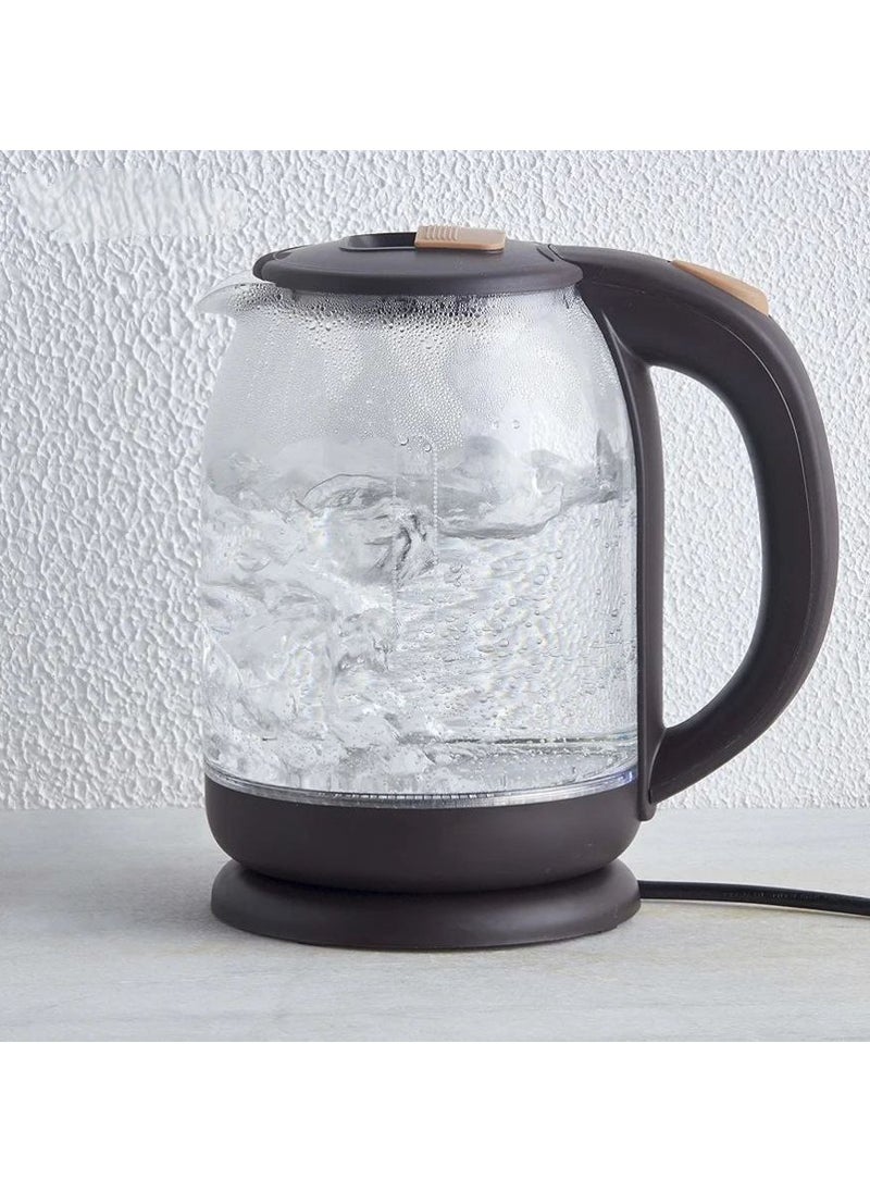 Glass Electric Kettle 1.8 Litre with LED Illumination Heat Resistant Pyrex Clear Glass Body for Fast Water Boiling Stylish Glass Kettle Design.