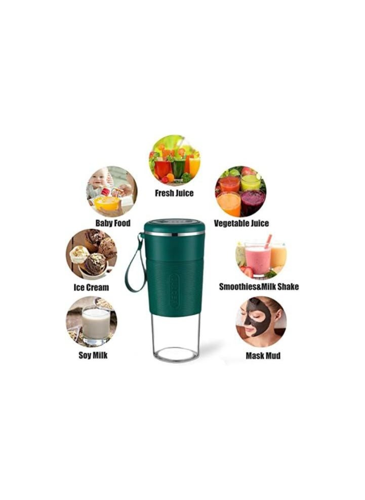 Blender Cup Portable Blender Cup 300ml Personal Juice Extractor with Two Blade Stainless Steel Cutting Head Battery Operated Fruit Juice Mixer Make Healthy Smoothies for Travel Cooking.