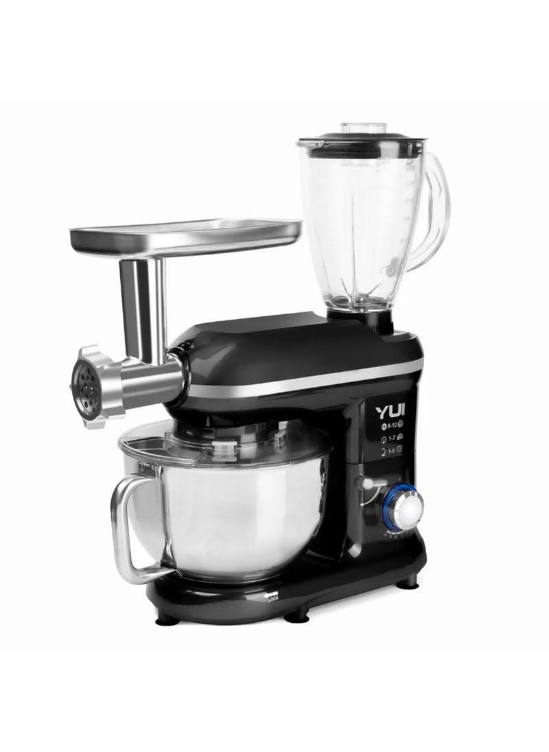 M120 Multi-Functional 3-in-1 Stand Mixer with Mincing Set & Blender - Black