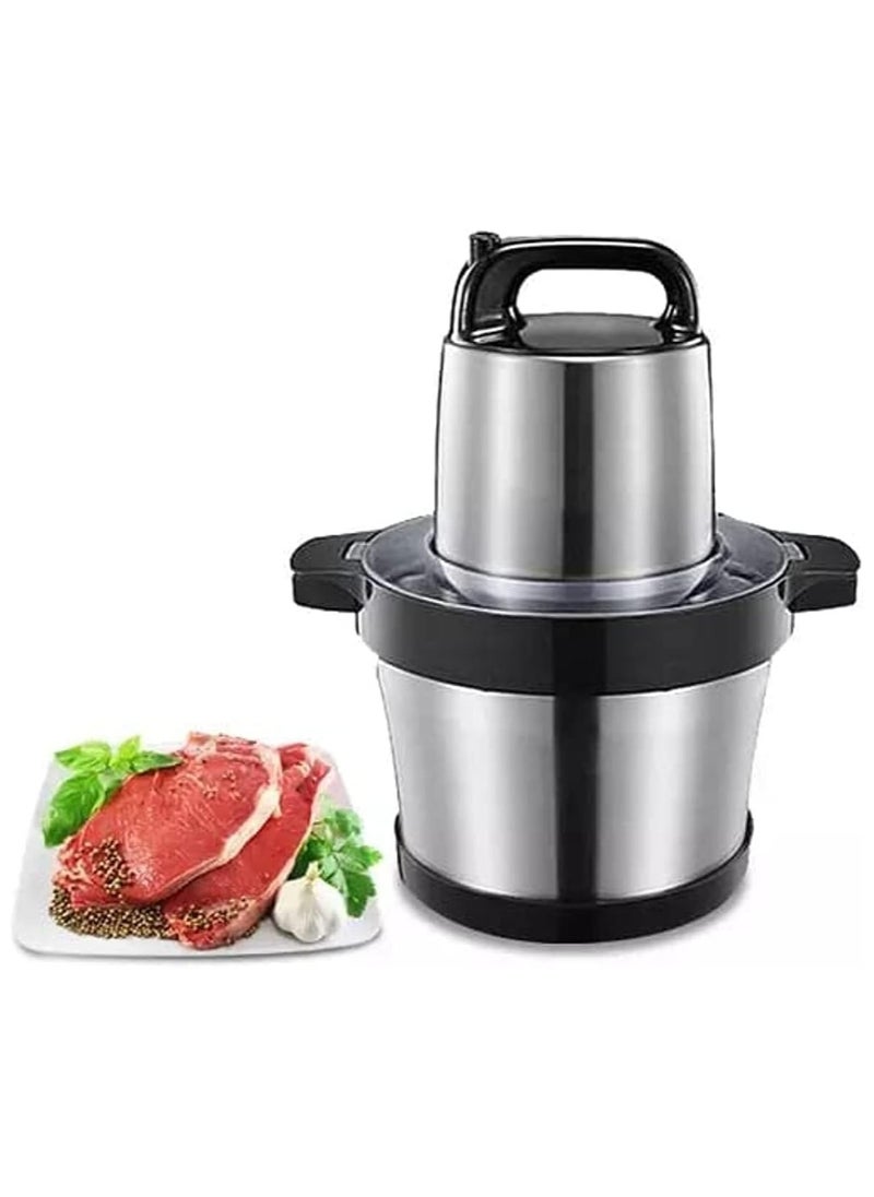 Food Chopper Electric, Food Chopper, Set Food Processor Food Processor Electric Personal Blender 6L Stainless Steel Bowl Kitchen Electric Meat Grinder