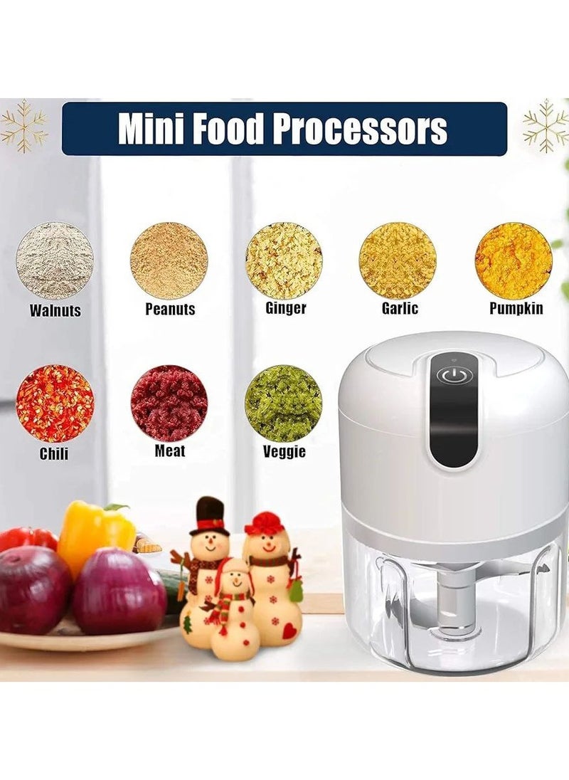 Electric Mini Wireless Garlic Chopper Food Processor Mincer for Onion Ginger Pepper Nuts Baby Food Meat Powerful Mini Onion Chopper Electric Food Chopper.