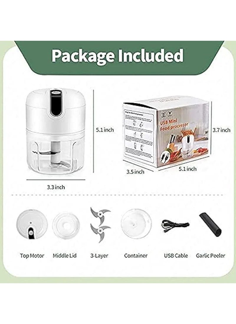 Electric Mini Wireless Garlic Chopper Food Processor Mincer for Onion Ginger Pepper Nuts Baby Food Meat Powerful Mini Onion Chopper Electric Food Chopper.