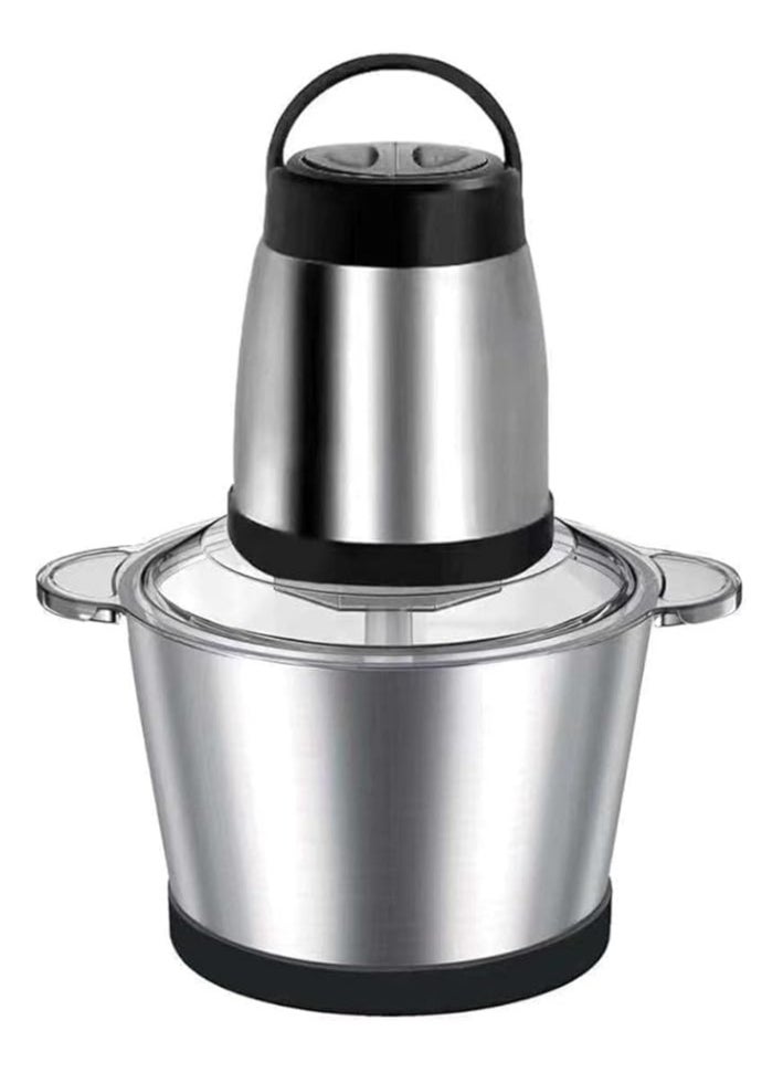 Electric Food Chopper 2-Litre with 600W Power – Stainless Steel Bowl, Quad Blades, 2 Speed Settings – Ideal for Meat, Vegetables, and Onions.