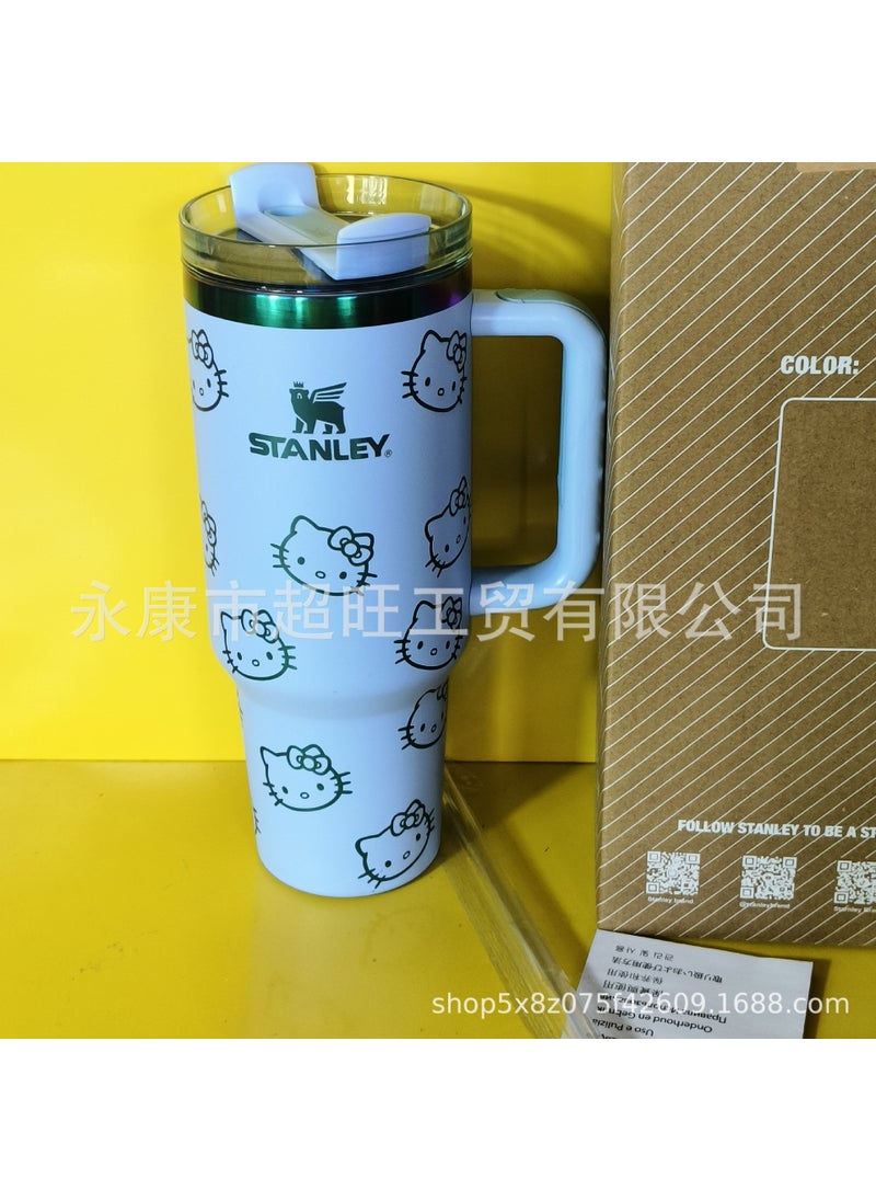 Stanley stanley cross-border creative 3d printing 40oz large capacity ice bully cup 304 stainless steel insulation car Sky blue kt