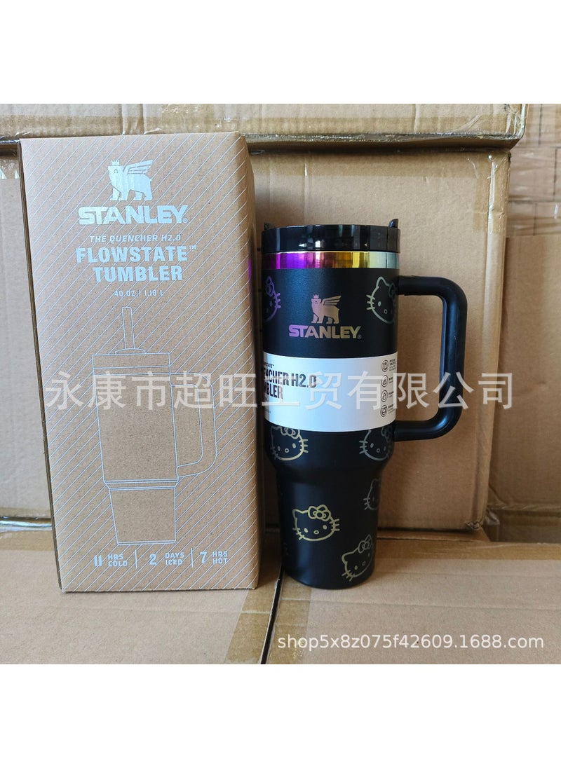 Stanley stanley cross-border creative 3d printing 40oz large capacity ice bully cup 304 stainless steel insulation car Black KT