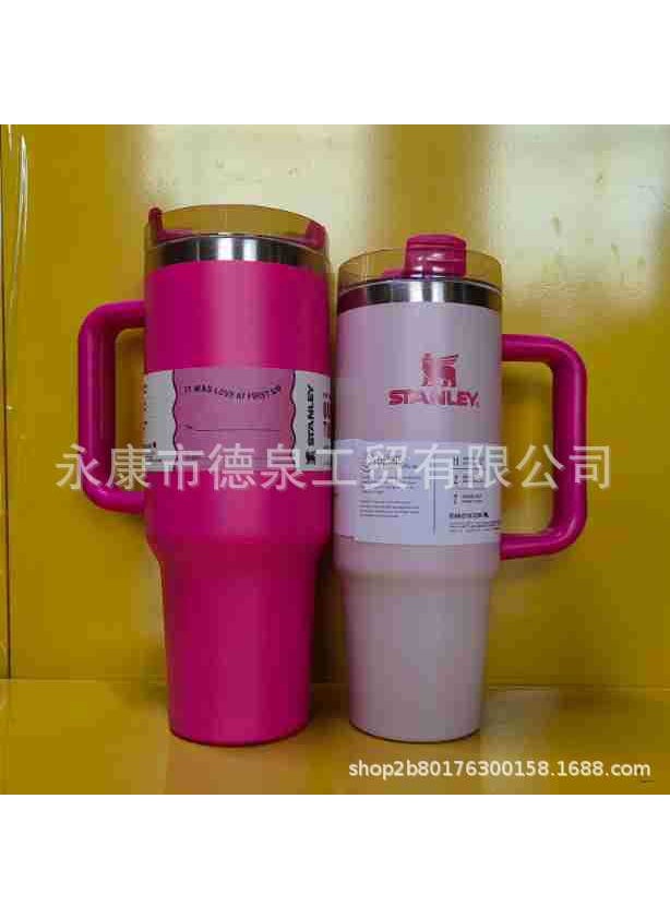 US version stanley Stanley 2nd generation thermos 40oz car cup Big Mac handle ice cup big belly cup 30oz flamingo