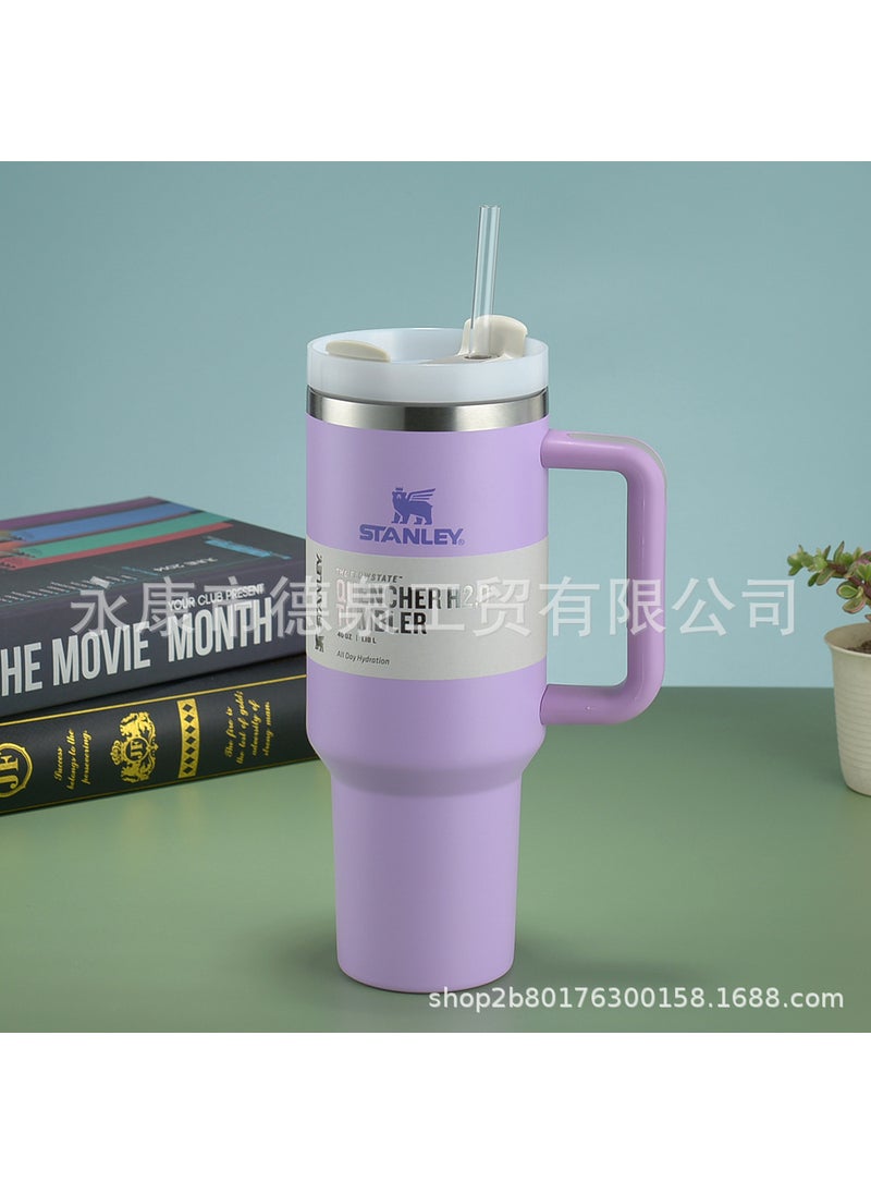 US version stanley Stanley 2nd generation thermos 40oz car cup Big Mac handle ice cup big belly cup Purple