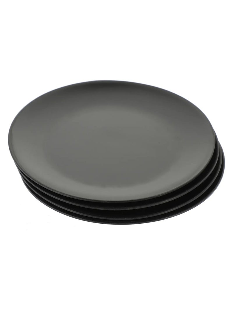 Melamine Dinner Plates, Ware Dinner Plates Appetizer Dishes Dinnerware, Set of 4 Black