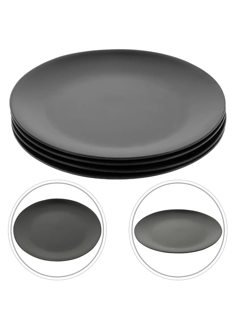 Melamine Dinner Plates, Ware Dinner Plates Appetizer Dishes Dinnerware, Set of 4 Black