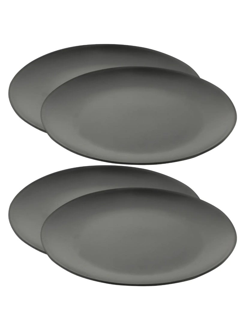 Melamine Dinner Plates, Ware Dinner Plates Appetizer Dishes Dinnerware, Set of 4 Black