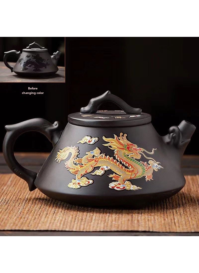 Handcrafted Dragon Phoenix TeapotQuality-guaranteed original color-changing stone ladle Quality-guaranteed original color-changing stone ladle