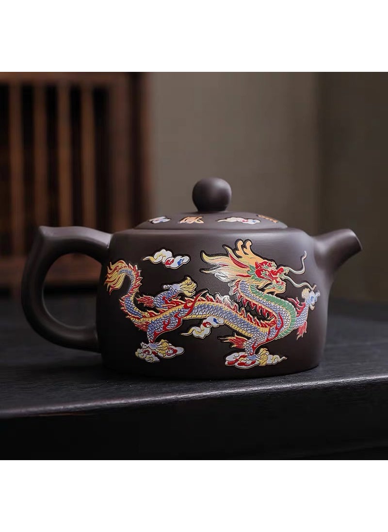 Handcrafted Dragon Phoenix TeapotDragon and Phoenix Chengxiang Color-changing Well Bar Pot Dragon and Phoenix Chengxiang Color-changing Well Bar Pot