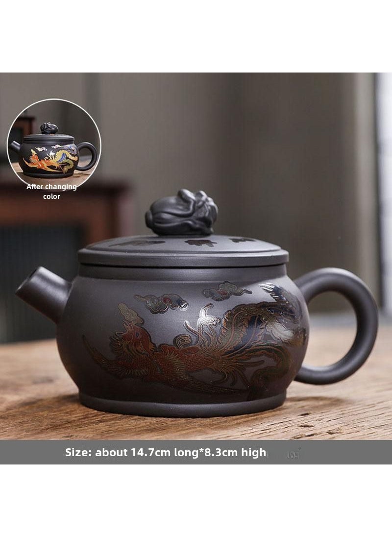 Handcrafted Dragon Phoenix TeapotDragon and Phoenix Color Changing Pot Dragon and Phoenix Color Changing Pot