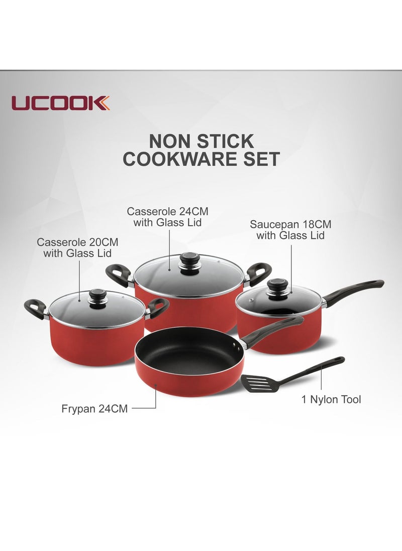 UCOOK Non-Stick 8 Pcs Cookware Set