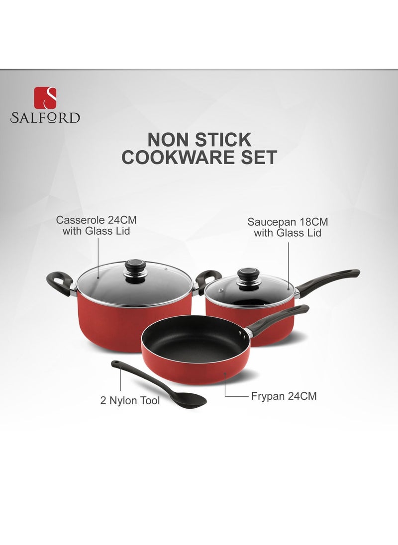 Salford 6 pcs Nonstick Cookware Set with Cool Touch Bakelite Handles