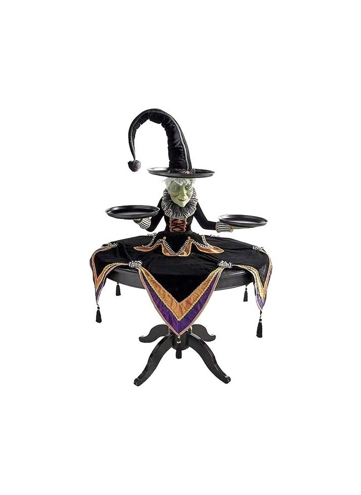 Gui Xulian Halloween Witch screen stand tray, resin crafts desktop decoration ornaments Colour:Black