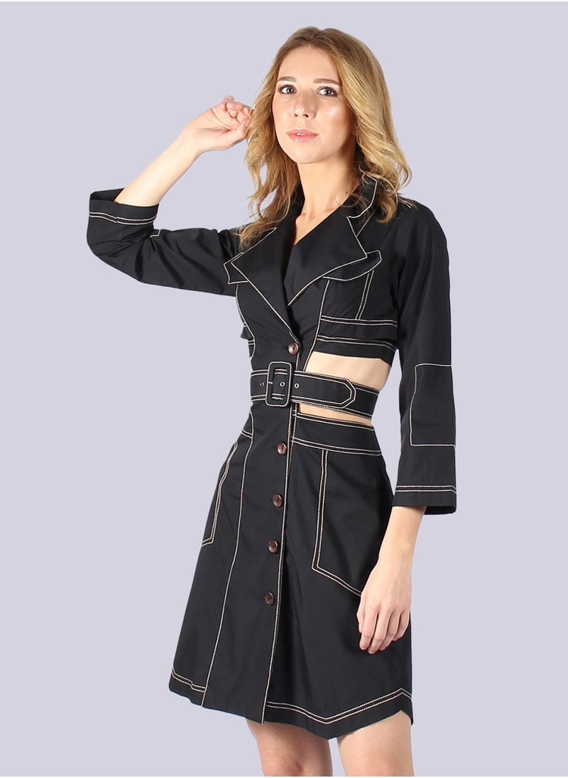 Amsterdam - Black Long Sleeve Mini Dress