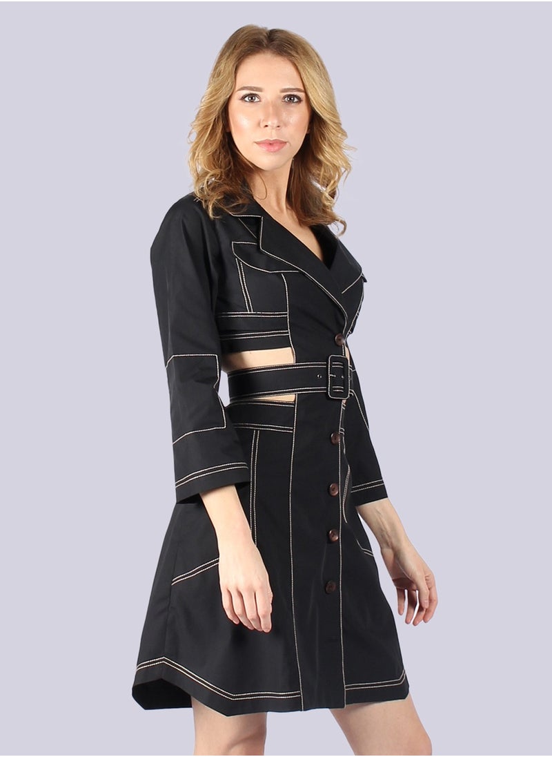 Amsterdam - Black Long Sleeve Mini Dress