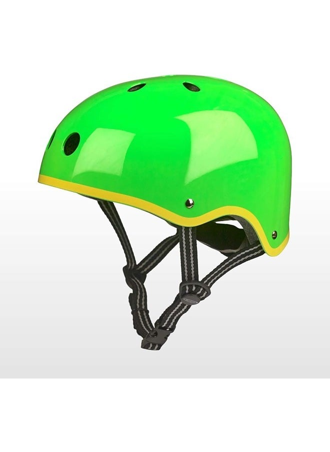 Micro Green Helmet with Yellow Trim - Medium (53-57cm)