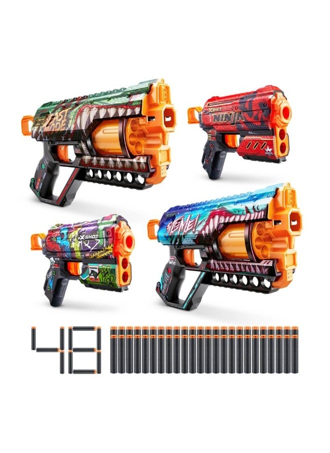 X-Shot Skins 2 Griefer & 2 Flux Blasters with 48 Darts