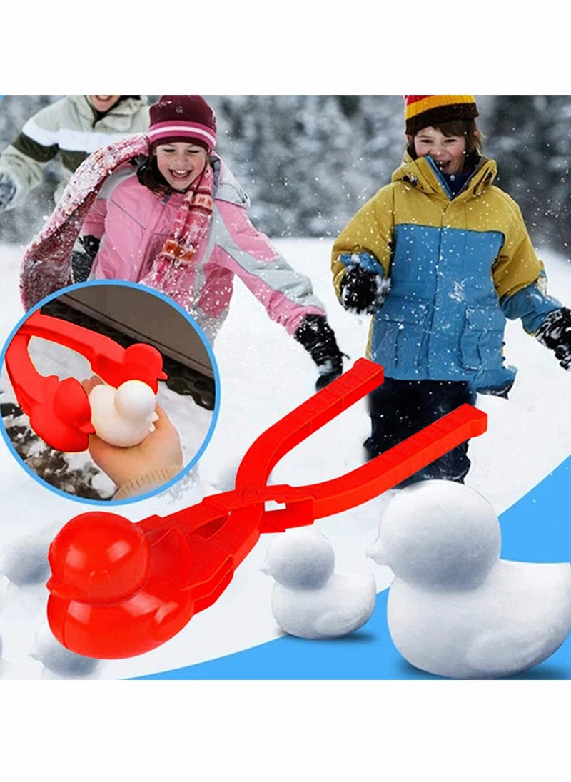 Snowball Maker Toys Game Clip Spherical Duck Snowman Heart Snow Ball Sand Mold Tool Beach Toy Fun Winter for Outdoor Fight Red