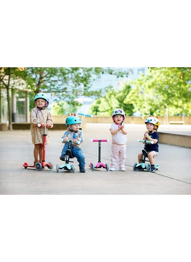 Micro Scooters | Mini Micro 2 Grow LED 4in1 Toddler's Trike | Handlebar Adjustable | Foldable | Lightweight | Boys & Girls | 1-6yrs | Red