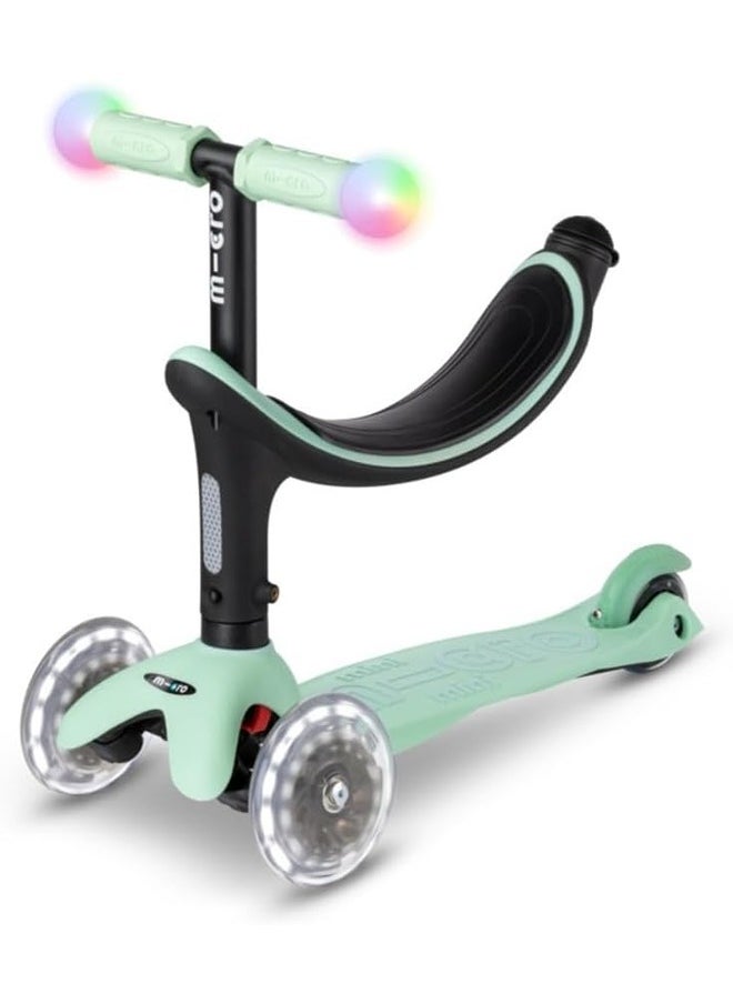 Micro Scooters | Mini Micro 2 Grow LED 4in1 Toddler's Trike | Handlebar Adjustable | Foldable | Lightweight | Boys & Girls