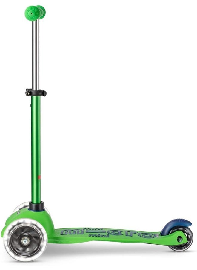 Micro Scooters - Mini Deluxe Green Blue with LED Wheels MMD174 |Adjustable Handlebar |3 Wheels |Max Load 50KG | Scooter for Kids | Kids Scooter | Scooter with LED Wheels | Scooter for Kids 2-5 Years