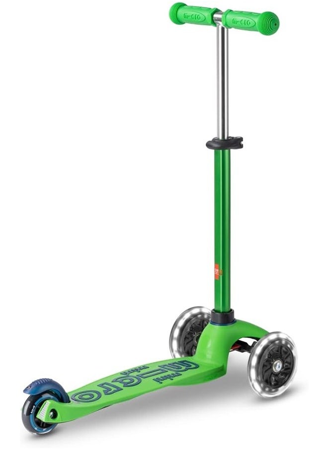 Micro Scooters - Mini Deluxe Green Blue with LED Wheels MMD174 |Adjustable Handlebar |3 Wheels |Max Load 50KG | Scooter for Kids | Kids Scooter | Scooter with LED Wheels | Scooter for Kids 2-5 Years