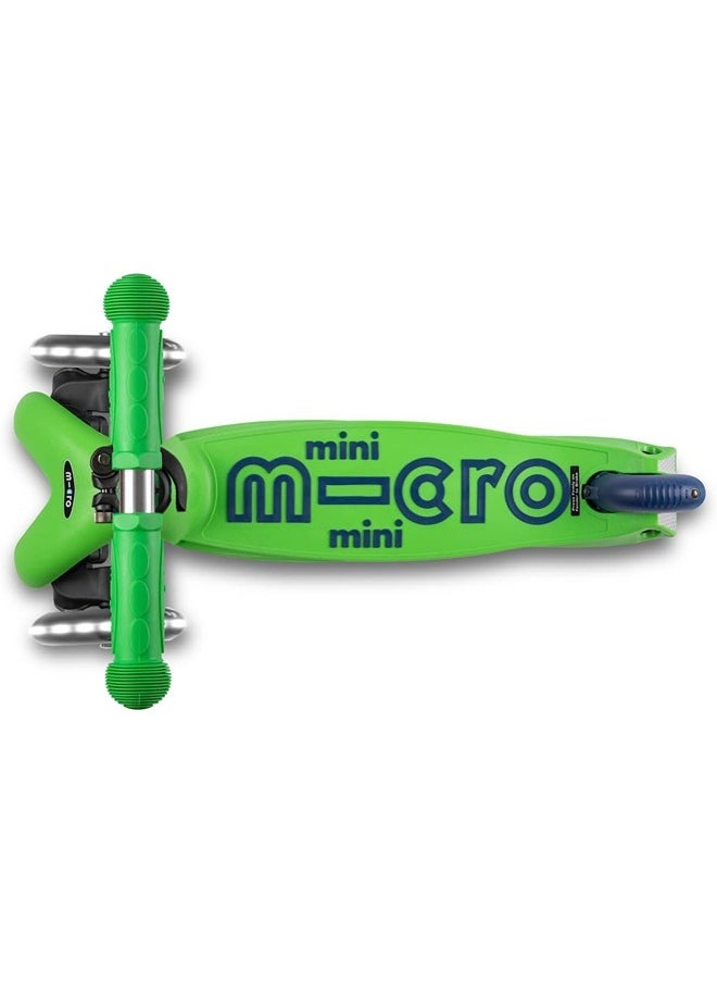 Micro Scooters - Mini Deluxe Green Blue with LED Wheels MMD174 |Adjustable Handlebar |3 Wheels |Max Load 50KG | Scooter for Kids | Kids Scooter | Scooter with LED Wheels | Scooter for Kids 2-5 Years